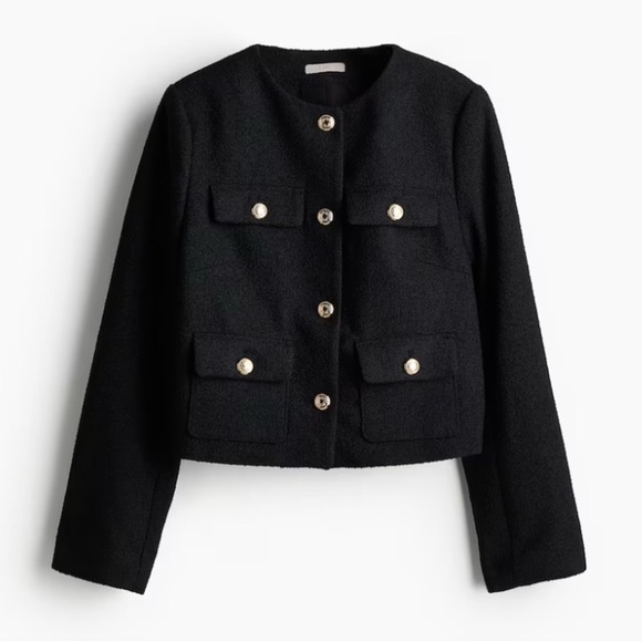 H&M CHIC TEXTURED-WEAVE JACKET/BLAZER - Picture 1 of 5